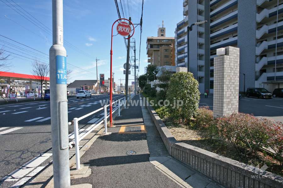 敷地北側の前面道路