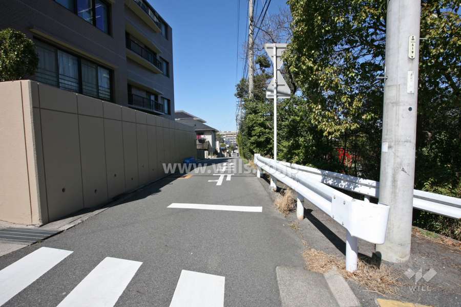 敷地東側の前面道路（南側から）