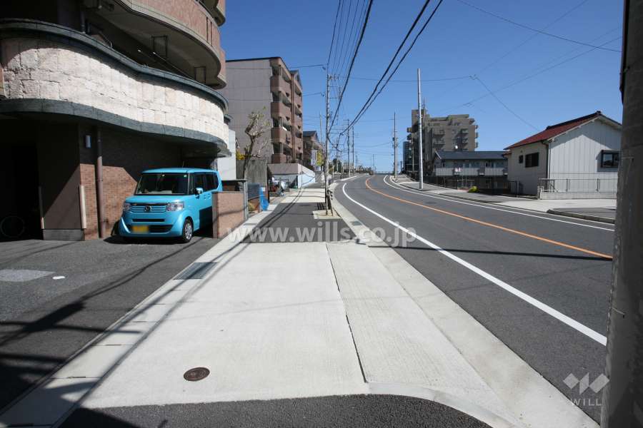 敷地南側の前面道路（西側から）