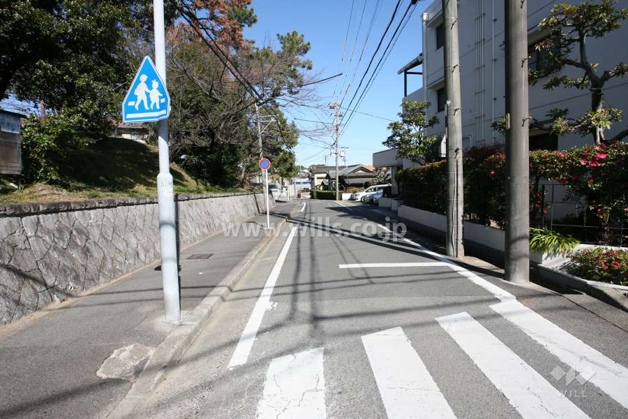 敷地西側の前面道路（南側から）