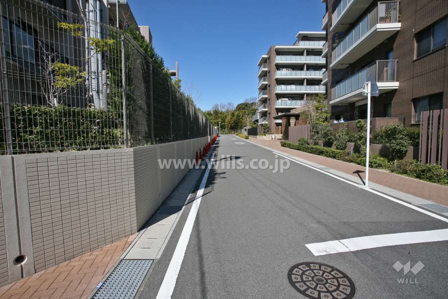 敷地北東側の前面道路（南東側から）