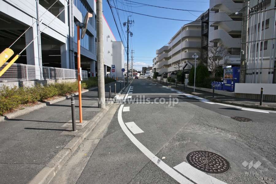 敷地南東側の道路(西側から)
