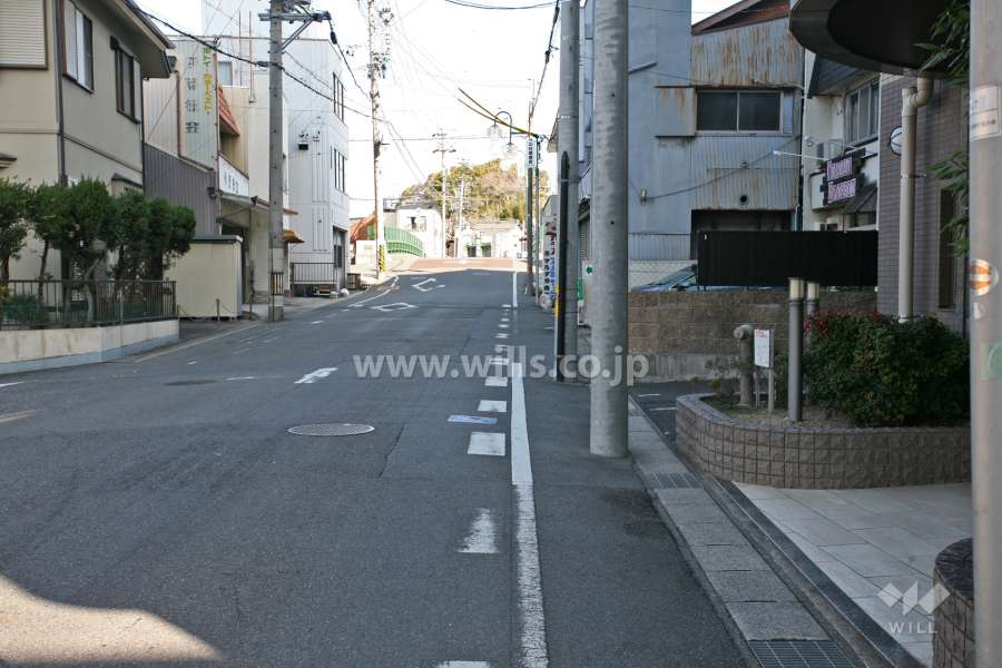 敷地西側の前面道路(南側から)