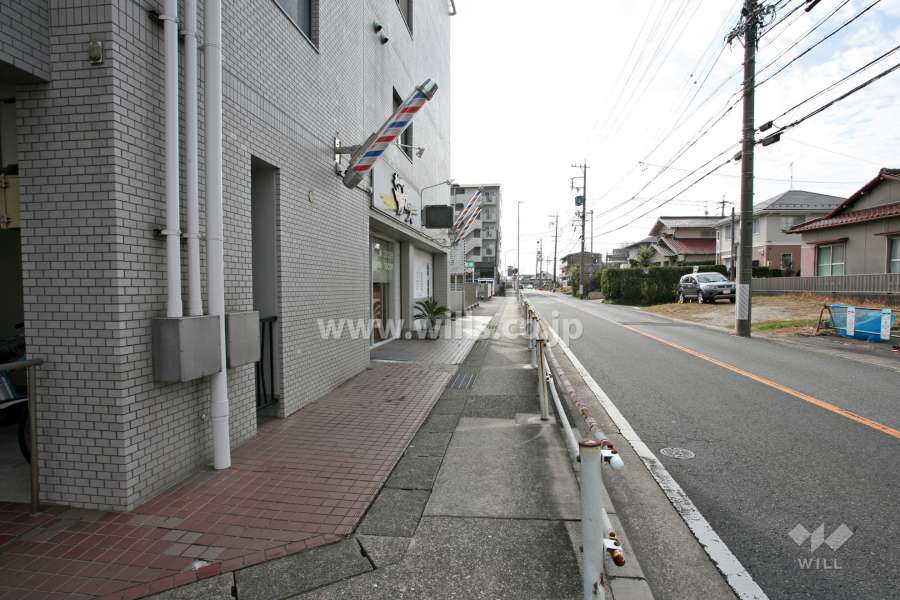 敷地西側の前面道路（北側から）