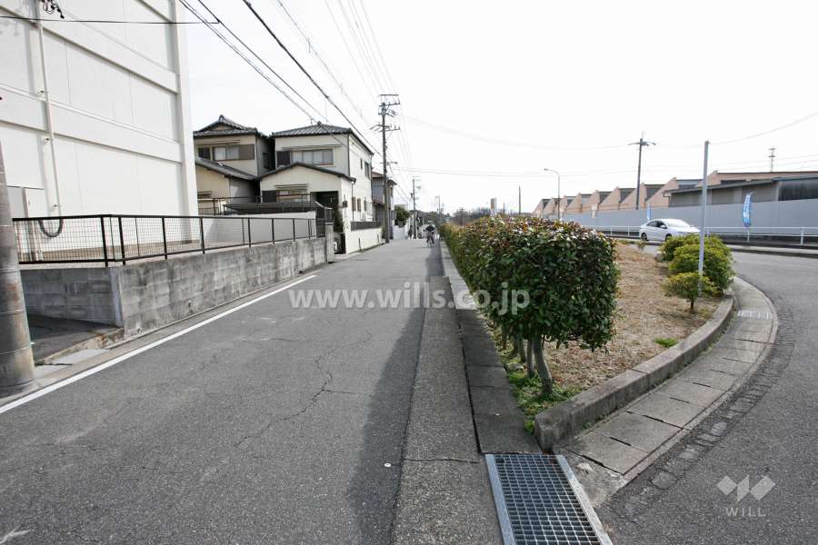 敷地西側の前面道路（北側から）