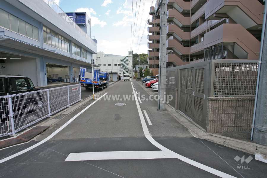 敷地北東側の前面道路(北西側から)