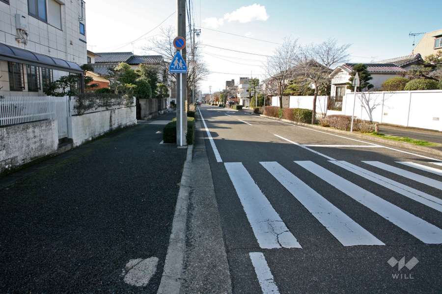 敷地北側の前面道路(東側から)
