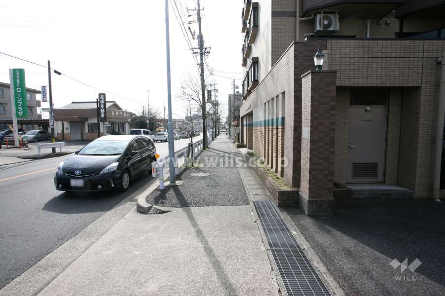 敷地東側の前面道路（北側から）