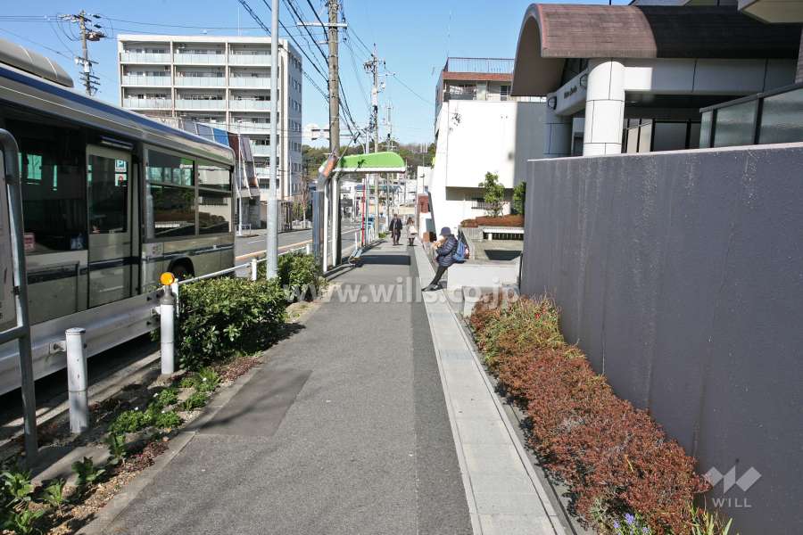 敷地西側の前面道路