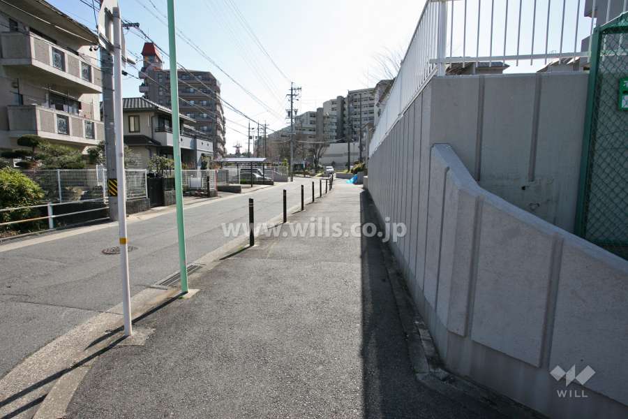 敷地北東側の前面道路(北西側から)