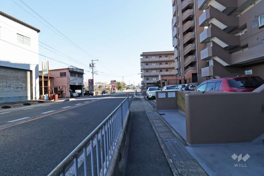敷地北側の前面道路（西側から）
