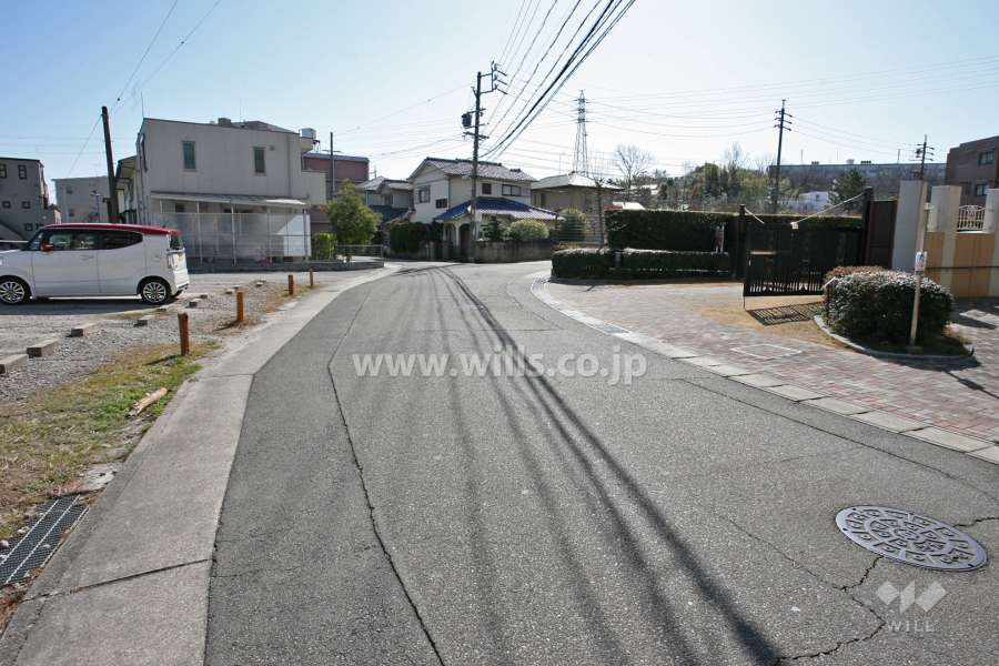 敷地東側の前面道路(北側から)