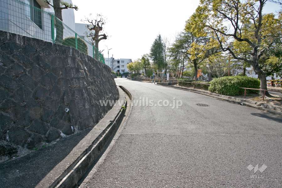 敷地西側の前面道路