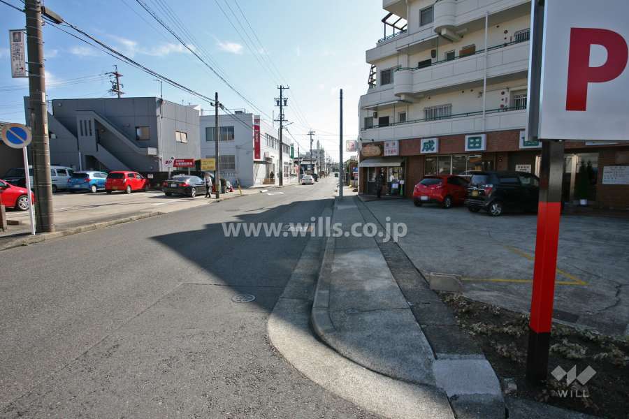 敷地東側の前面道路(北側から)