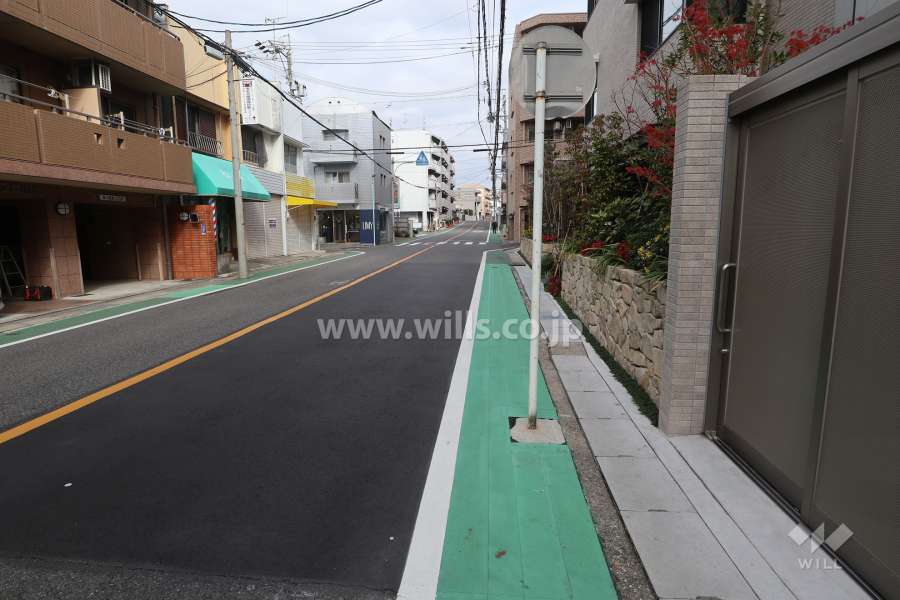 敷地西側の前面道路