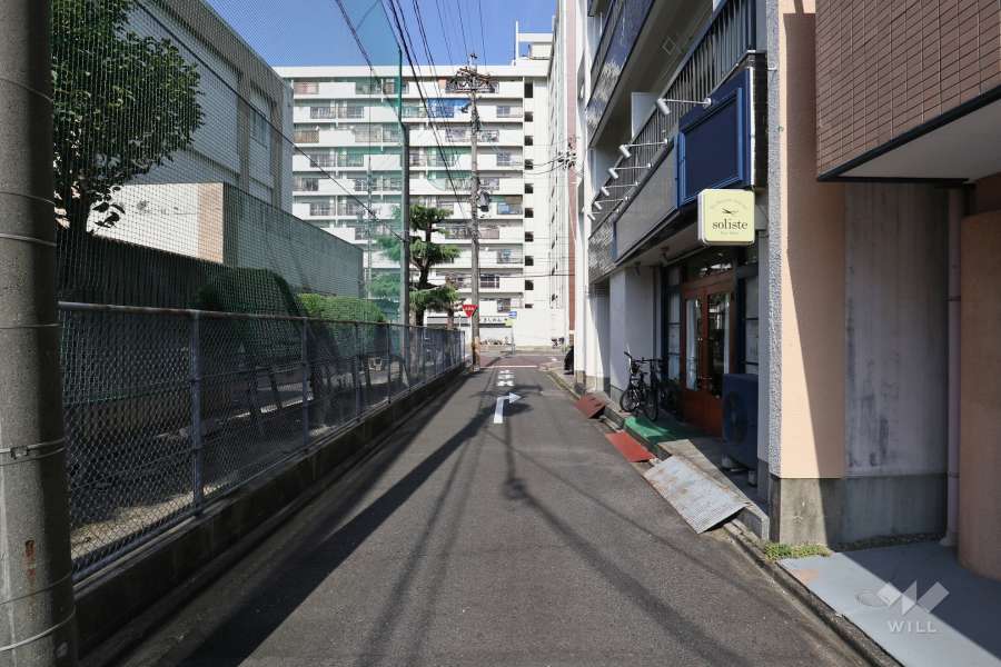 敷地西側の前面道路（南側から）