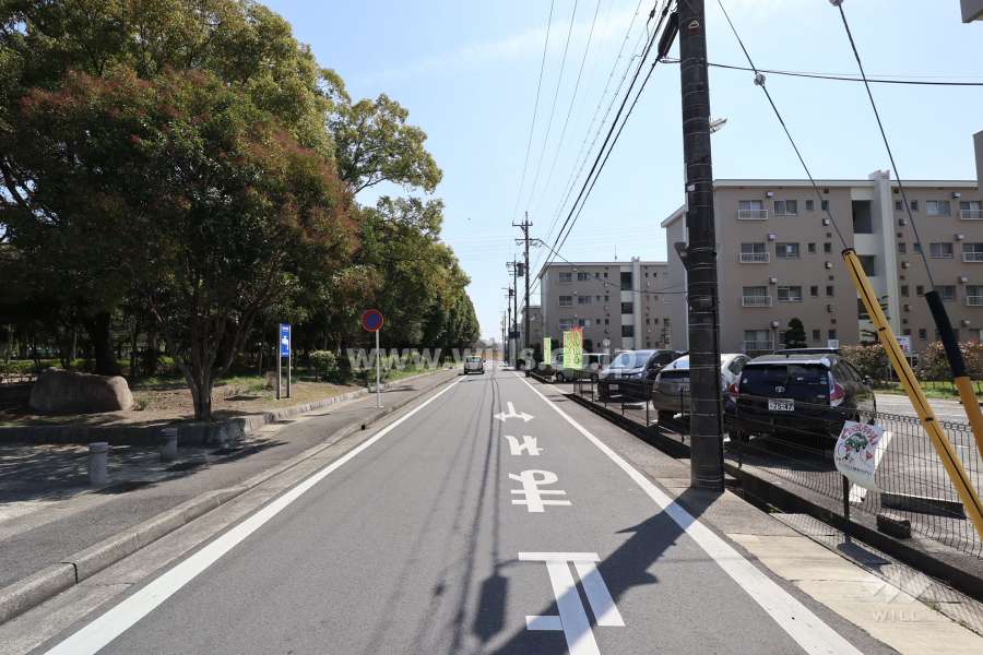 敷地の東側前面道路（北側から）