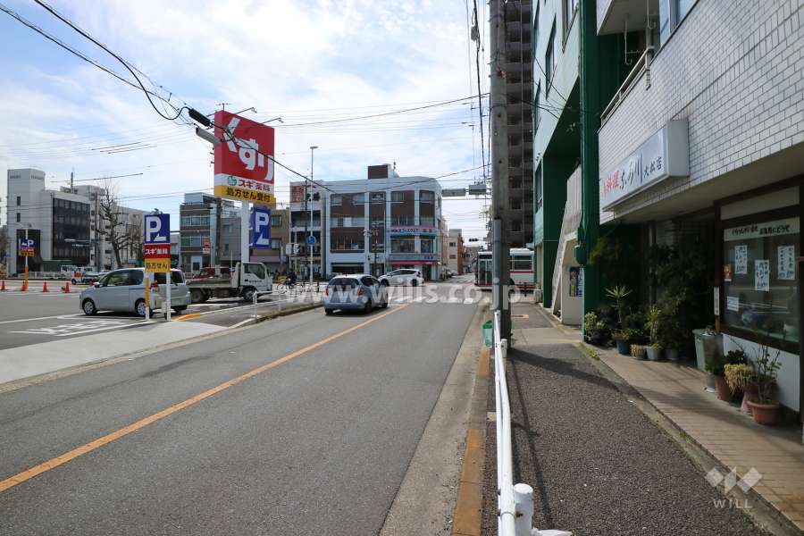 敷地東側の前面道路(北側から)