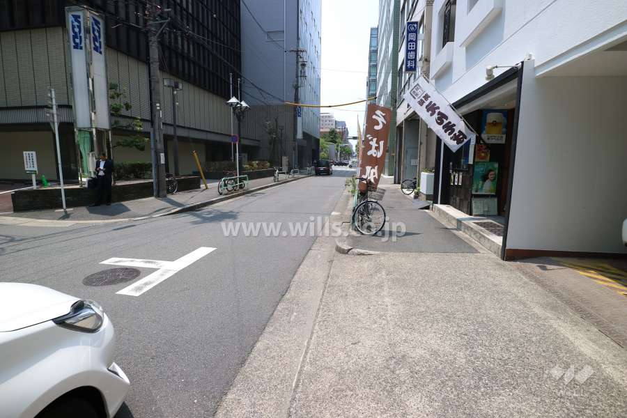 敷地の東側前面道路（北側から）