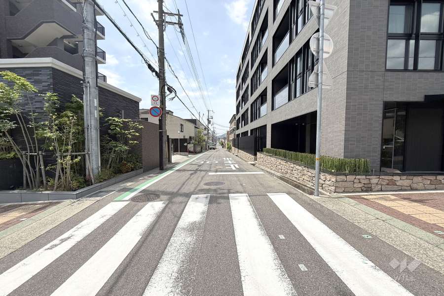 敷地南側の前面道路（東側から）