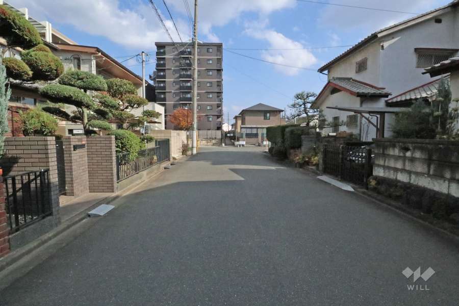 敷地西側の前面道路（西側から）