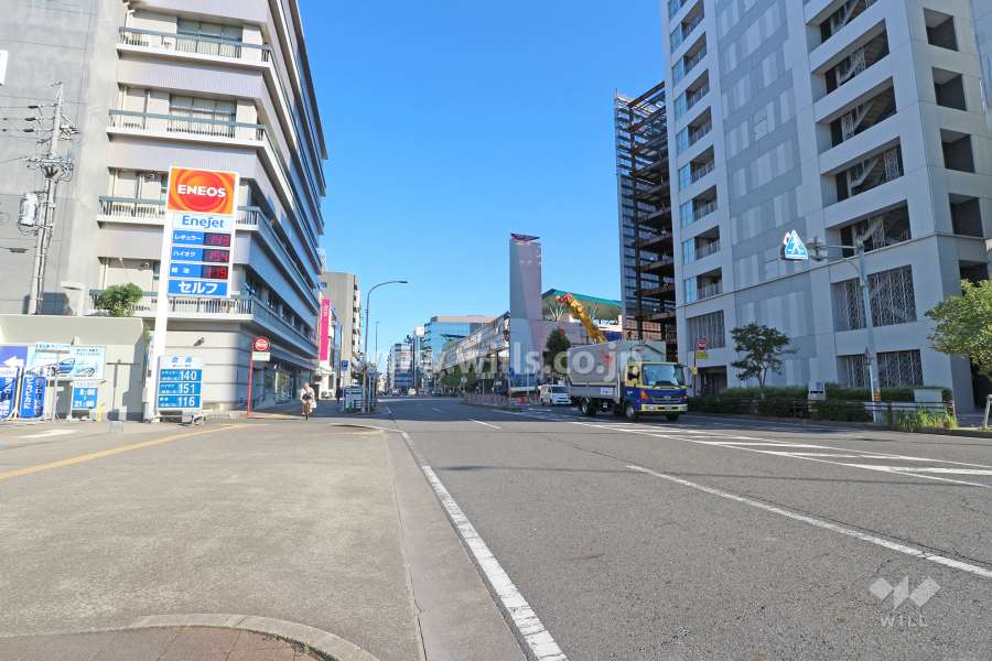 敷地北側の前面道路（西側から）