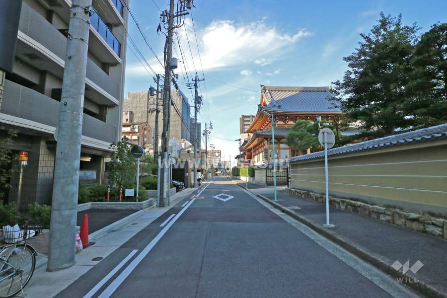 敷地東側の前面道路（南側から）