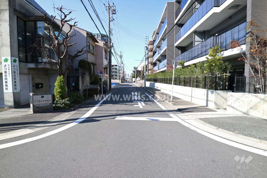 敷地の南側前面道路（東側から）