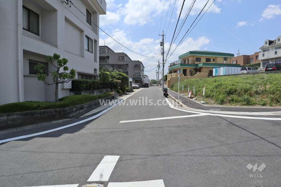 敷地の西側前面道路（北側から）