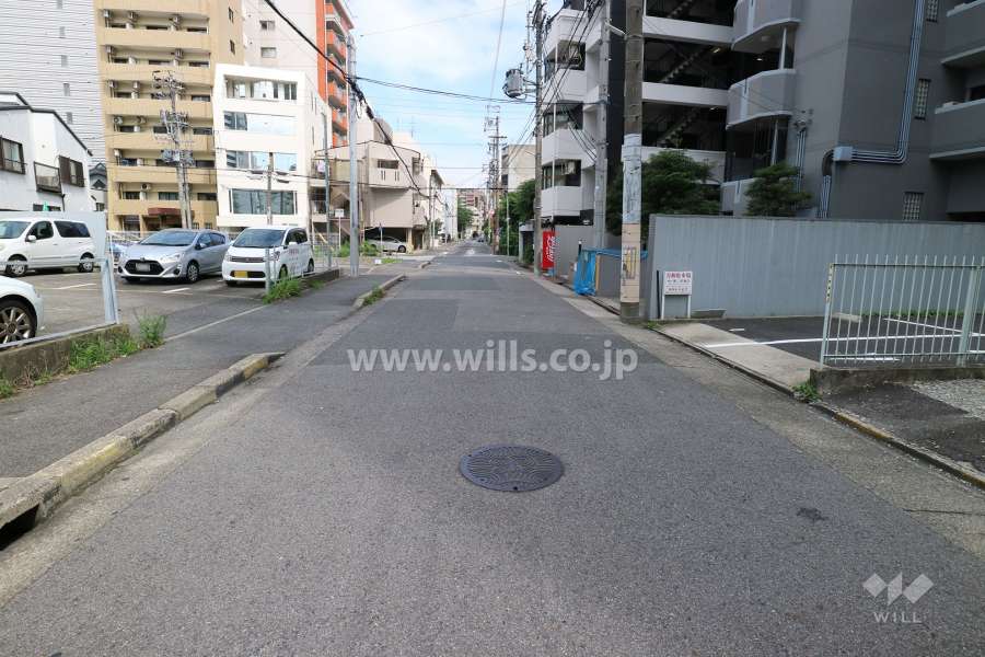 敷地北側の前面道路（西側から）