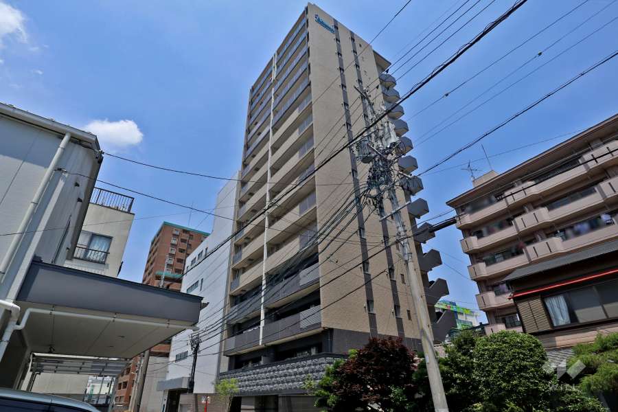 プレサンスロジェ志賀本通の外観（南東側から）