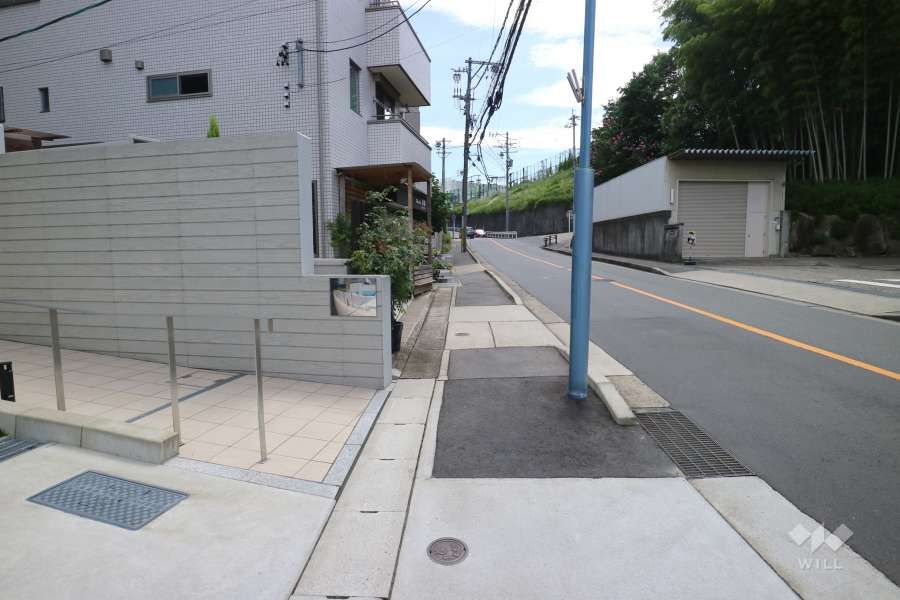 敷地の西側前面道路（北側から）