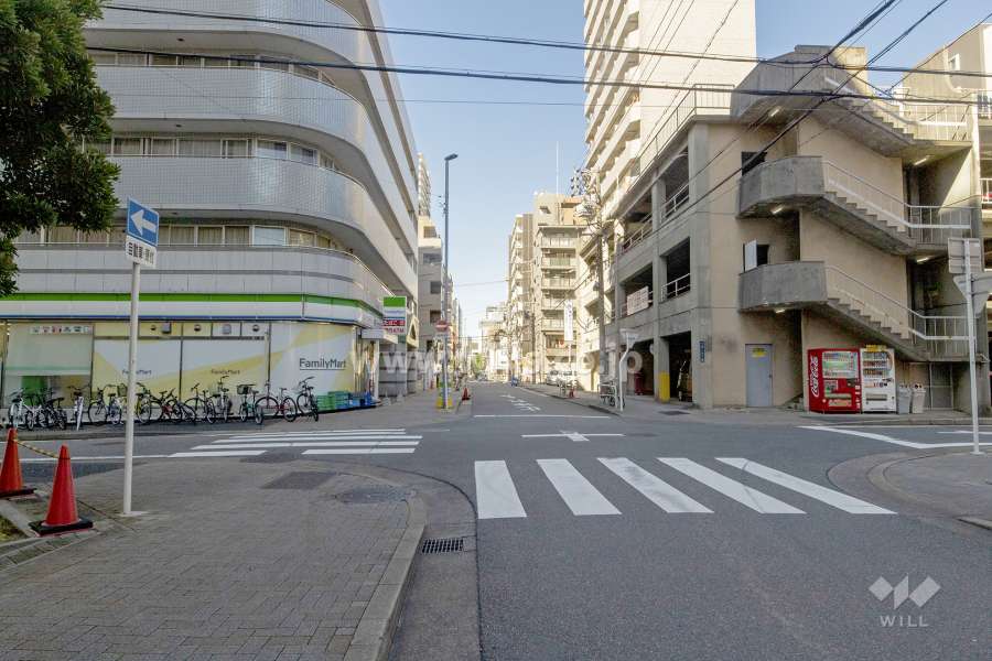 敷地東側の前面道路（南側から）