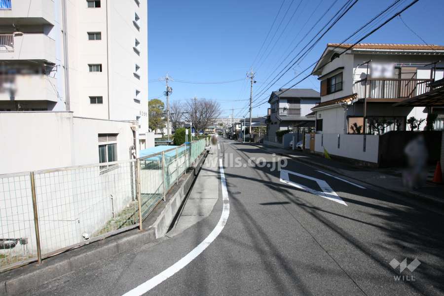 敷地東側の前面道路（南側から）