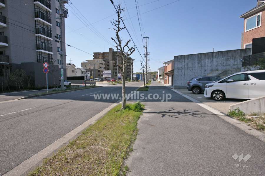 敷地西側の前面道路