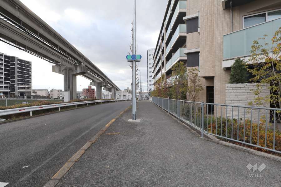 敷地南側の前面道路（東側から）