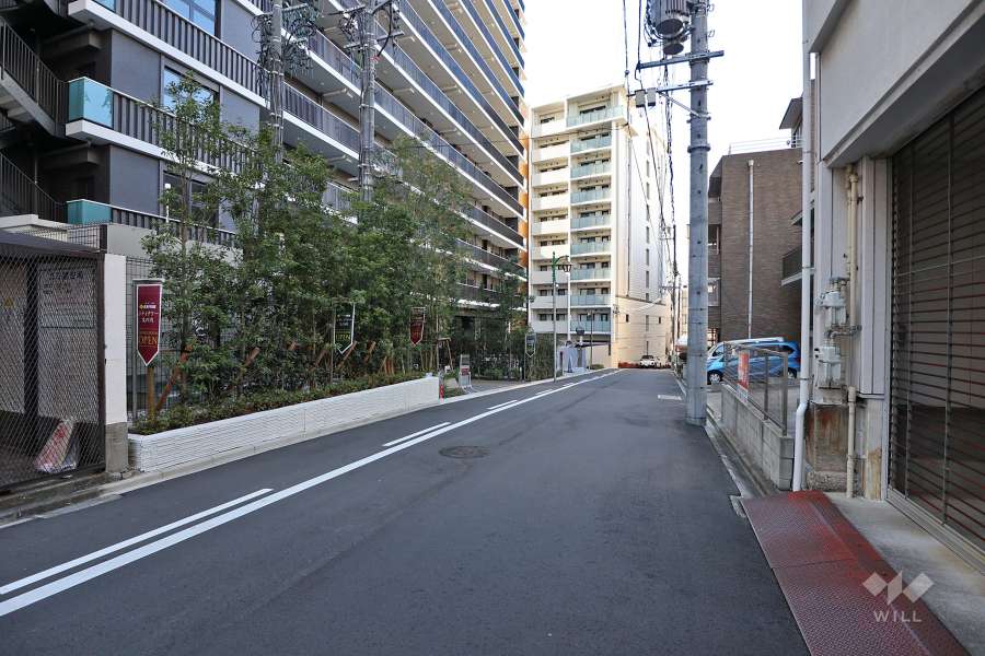 敷地北側の前面道路（東側から）