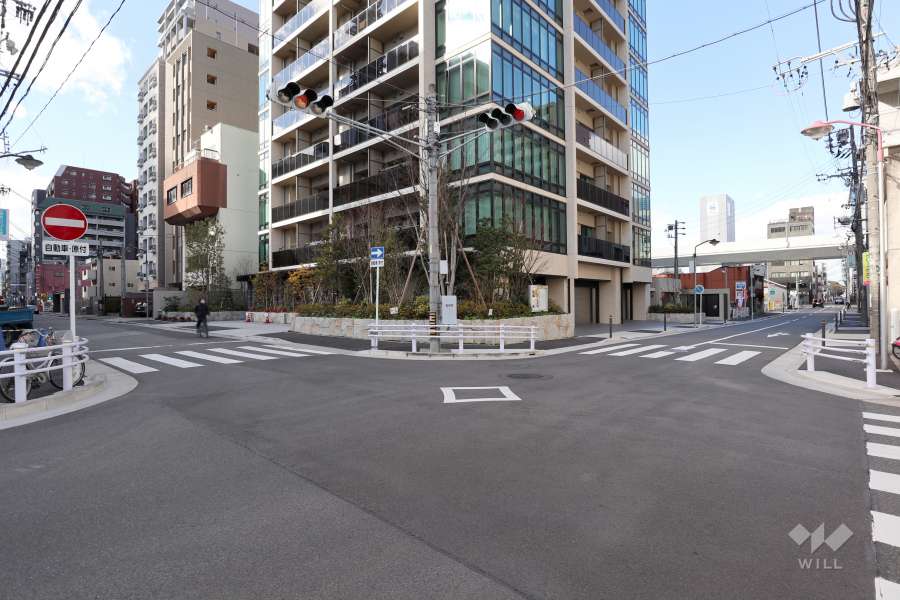 敷地南西側の前面道路（北東側から）