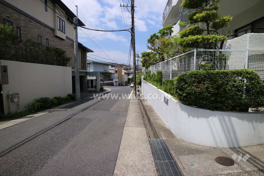 敷地の南側前面道路（東側から）