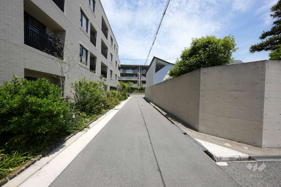 敷地西側の前面道路（南側から）