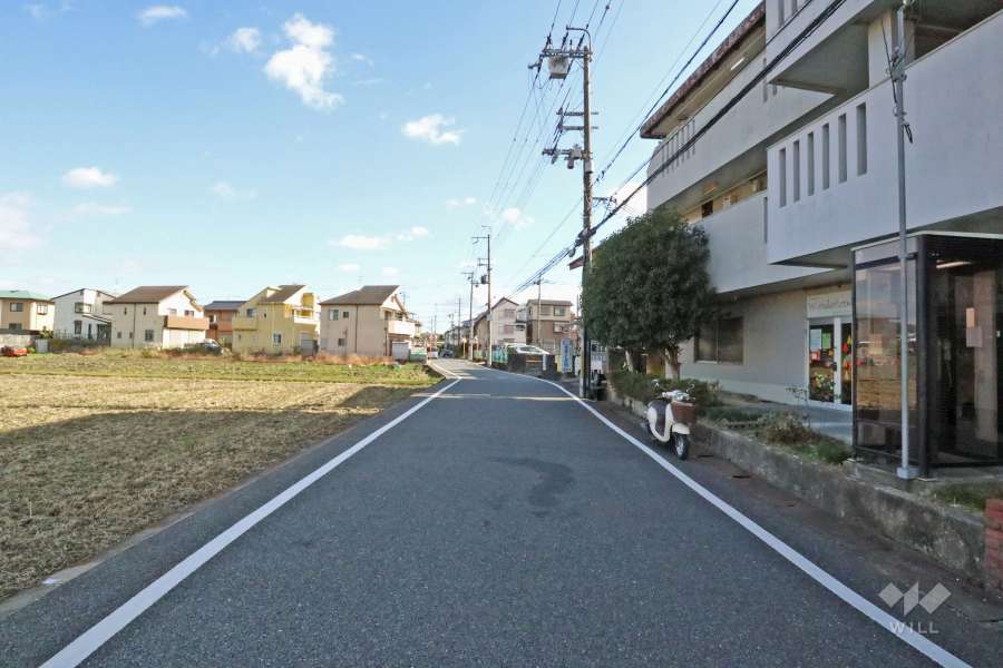 敷地北側の前面道路（西側から）