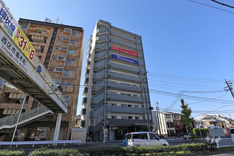 モアグレース上小田井パークテラスの外観（北東側から）