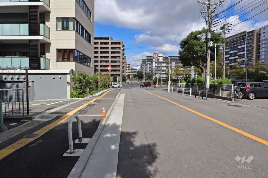 敷地東側の前面道路（西側から）
