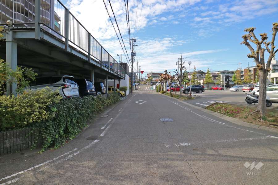 敷地北側の前面道路（東側から）