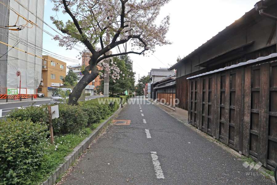敷地南東側の前面道路(北東側から)