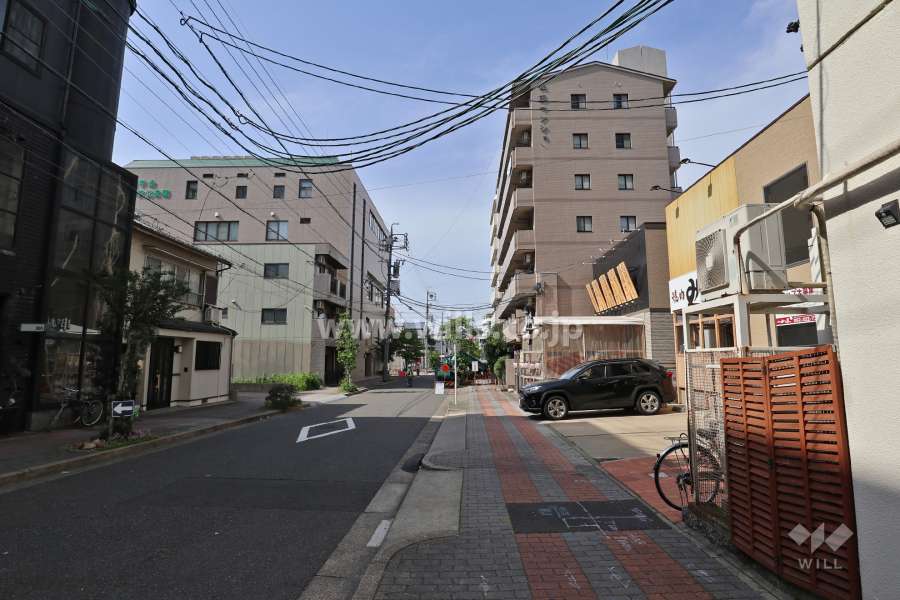 敷地西側の前面道路（南側から）