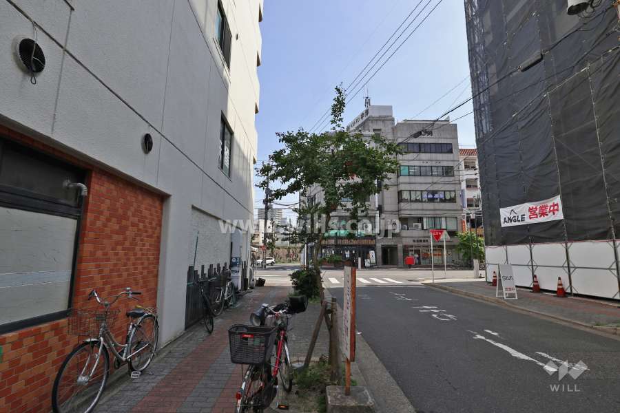 敷地西側の前面道路（北側から）