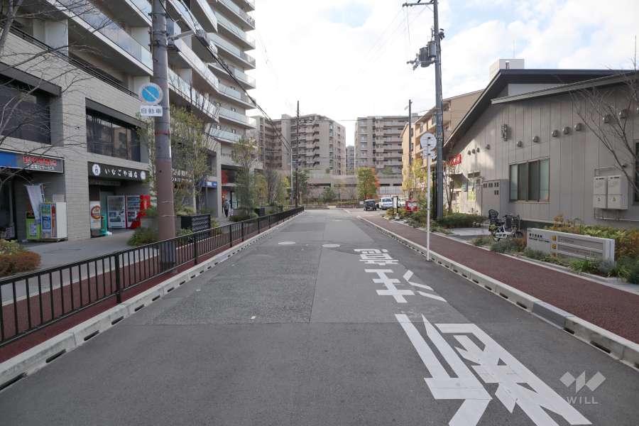 敷地西側の前面道路