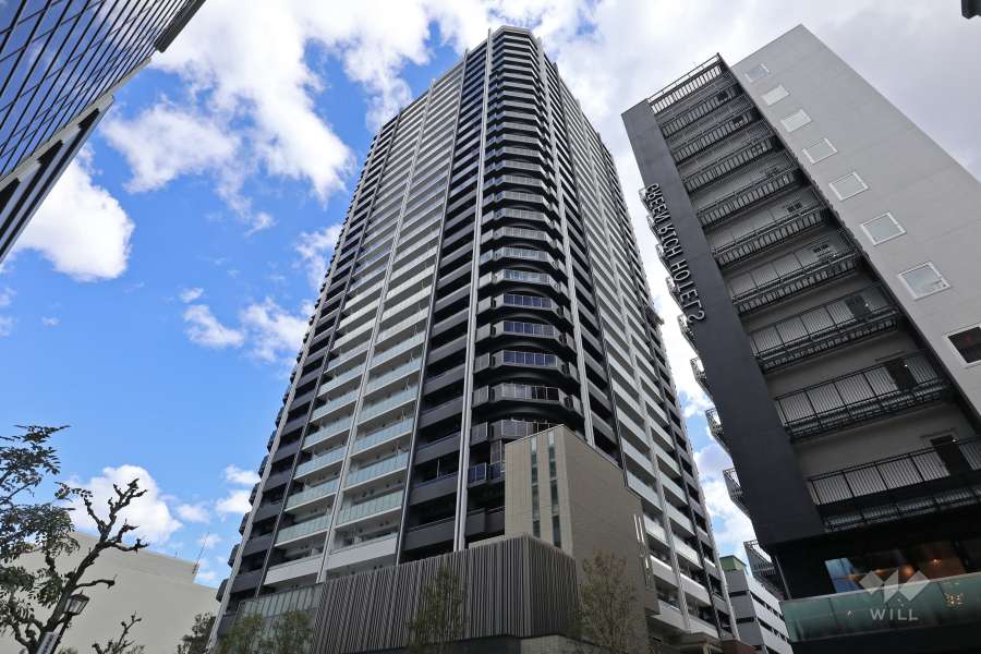 プラウドタワー名古屋錦の外観（北西側から）
