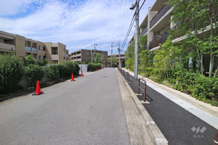 敷地の南側前面道路（東側から）